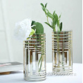 custom Gold Striped Cylinder Vases